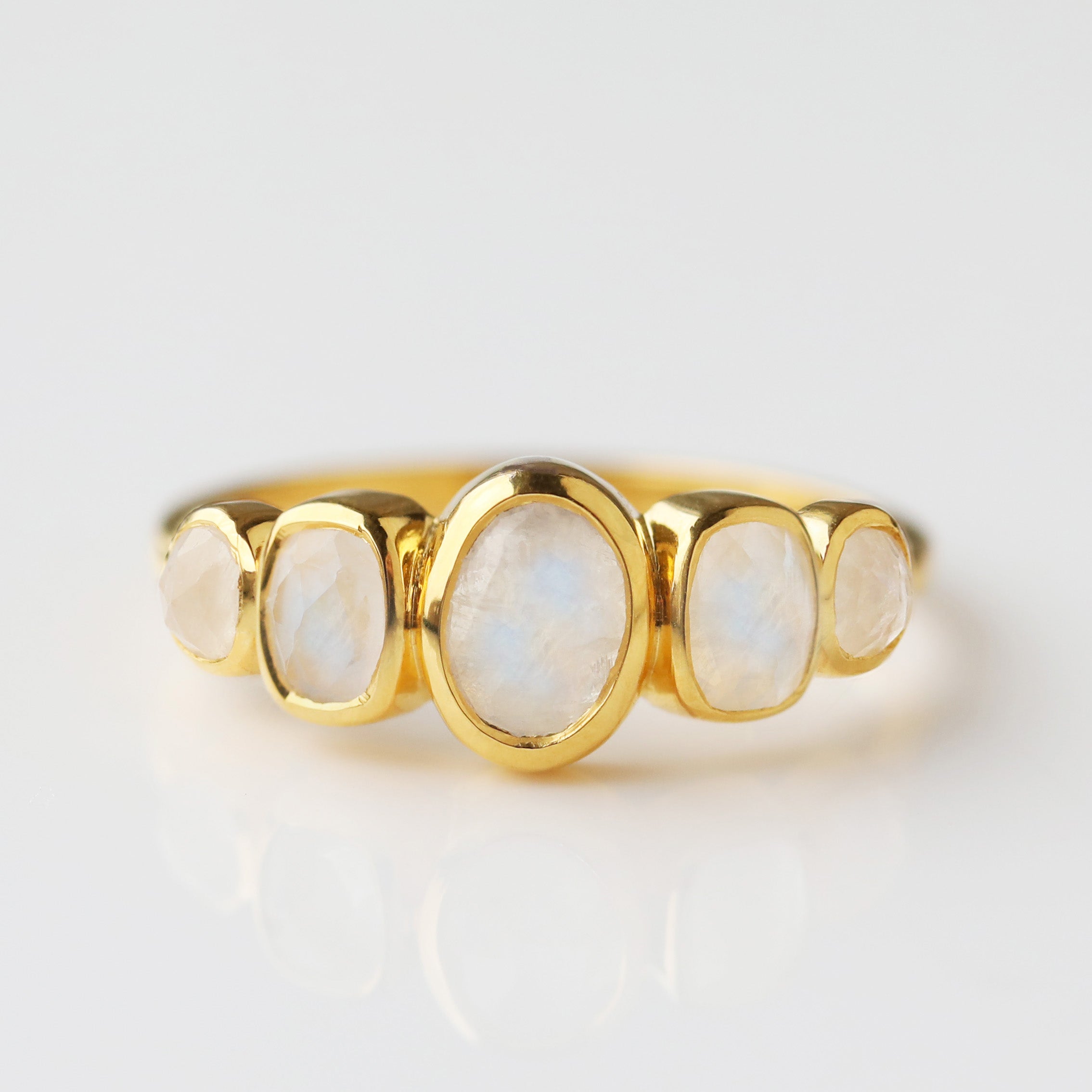 Noa Moonstone Ring for Women - Genuine Sterling Silver Adjustable Boho Jewelry - Perfect for Everyday Wear, Gift Giving & Spiritual Healing