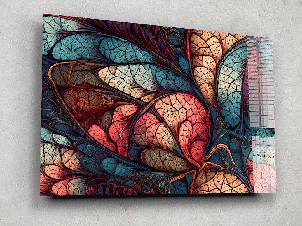 Red & Blue Floral Abstract Print - Modern Wall Art Decor for Living Room, Bedroom & Office | Perfect for Home & Office Decor