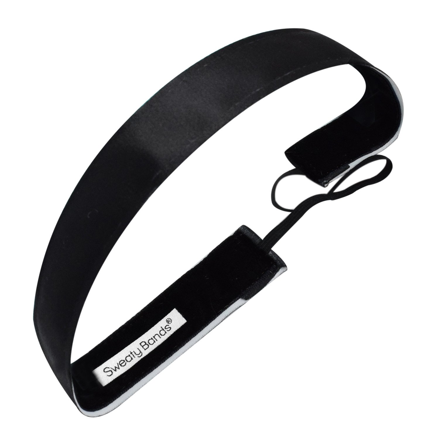 Sweaty Bands Non-Slip Velvet-Lined Headband for Women & Girls - 1-Inch Wicked Black Workout Hairband - Perfect for Running, Yoga, and Fitness Activities