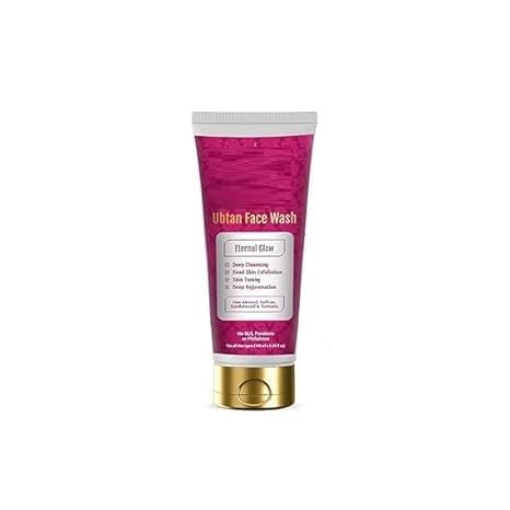 RA Face Wash for Tan Removal with Almond, Saffron & Sandalwood - 3.4 fl oz | Brightening Cleanser for Glowing Skin | Perfect for Daily Use & Post-Sun Care