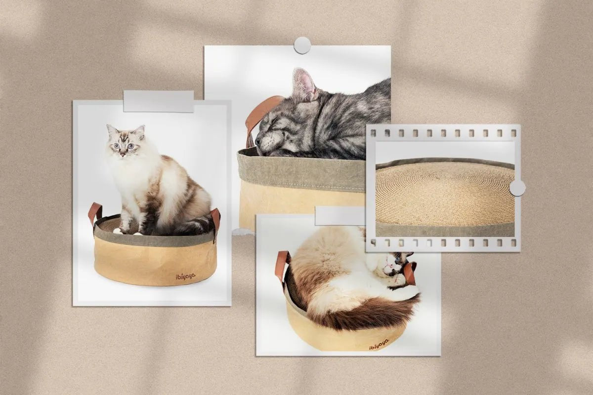Durable Sand Dune Cat Scratching Pad with Replaceable Cardboard Insert - Protects Furniture & Satisfies Natural Scratching Instincts for Indoor Cats