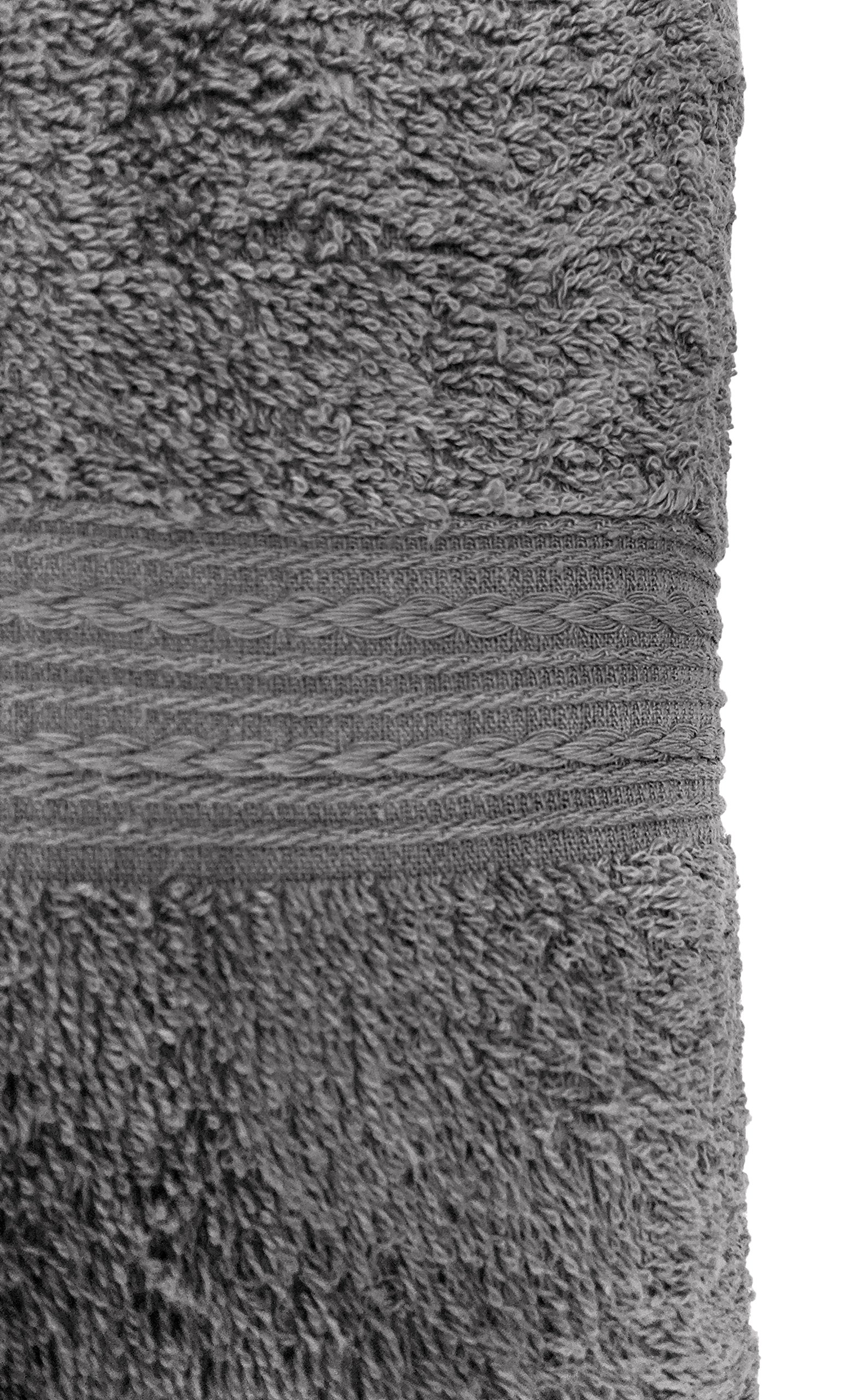 Premium Cotton Hand Towels Set of 4 - Soft Absorbent Bath & Kitchen Towels for Bathroom, Gym, Spa & Guest Use (Grey) - OBA HOME