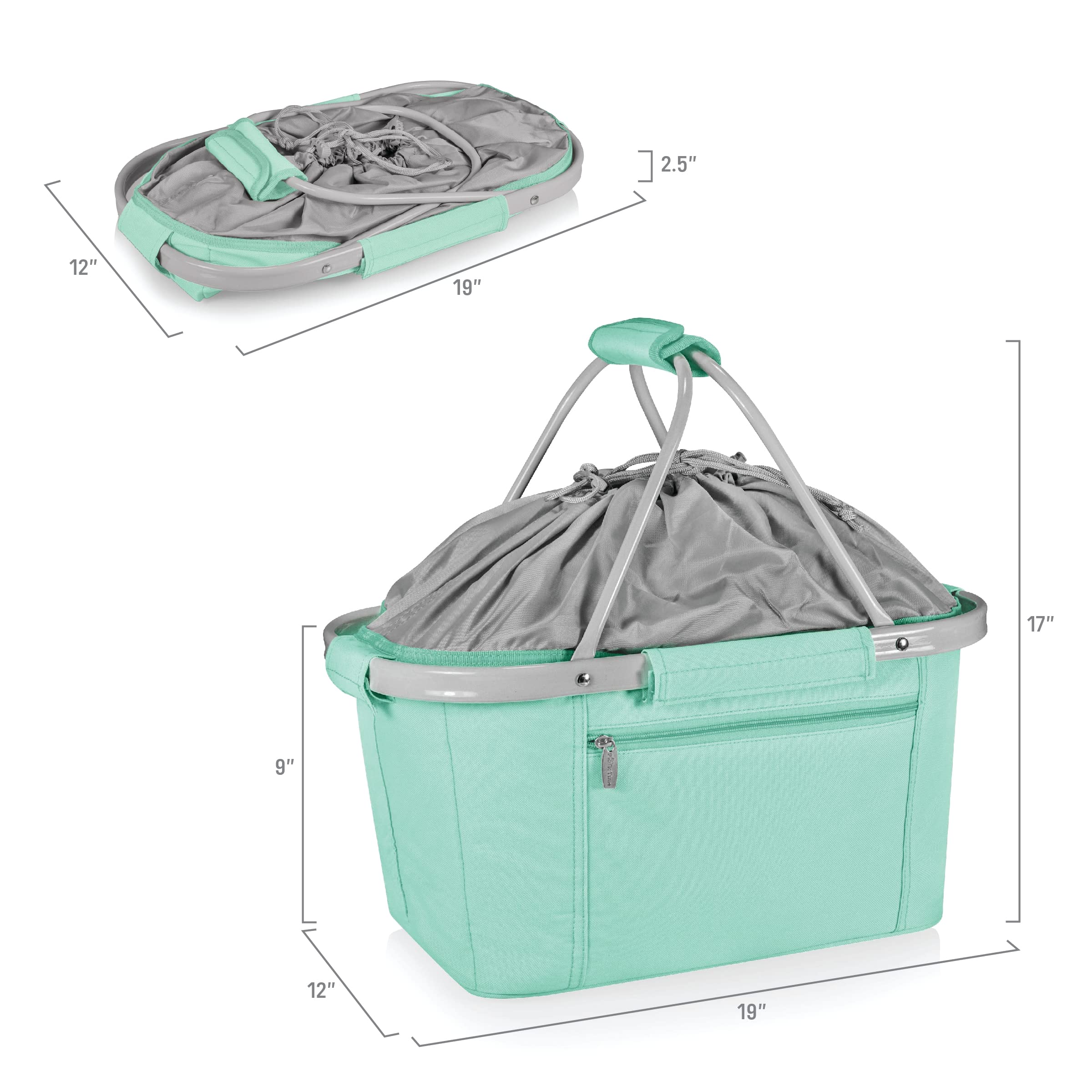 ONIVA - Metro Insulated Collapsible Shopping Basket & Picnic Cooler Bag - Foldable Market Tote for Groceries, Beach Trips, and Outdoor Dining - Perfect for Picnics, Farmers Markets, and Camping