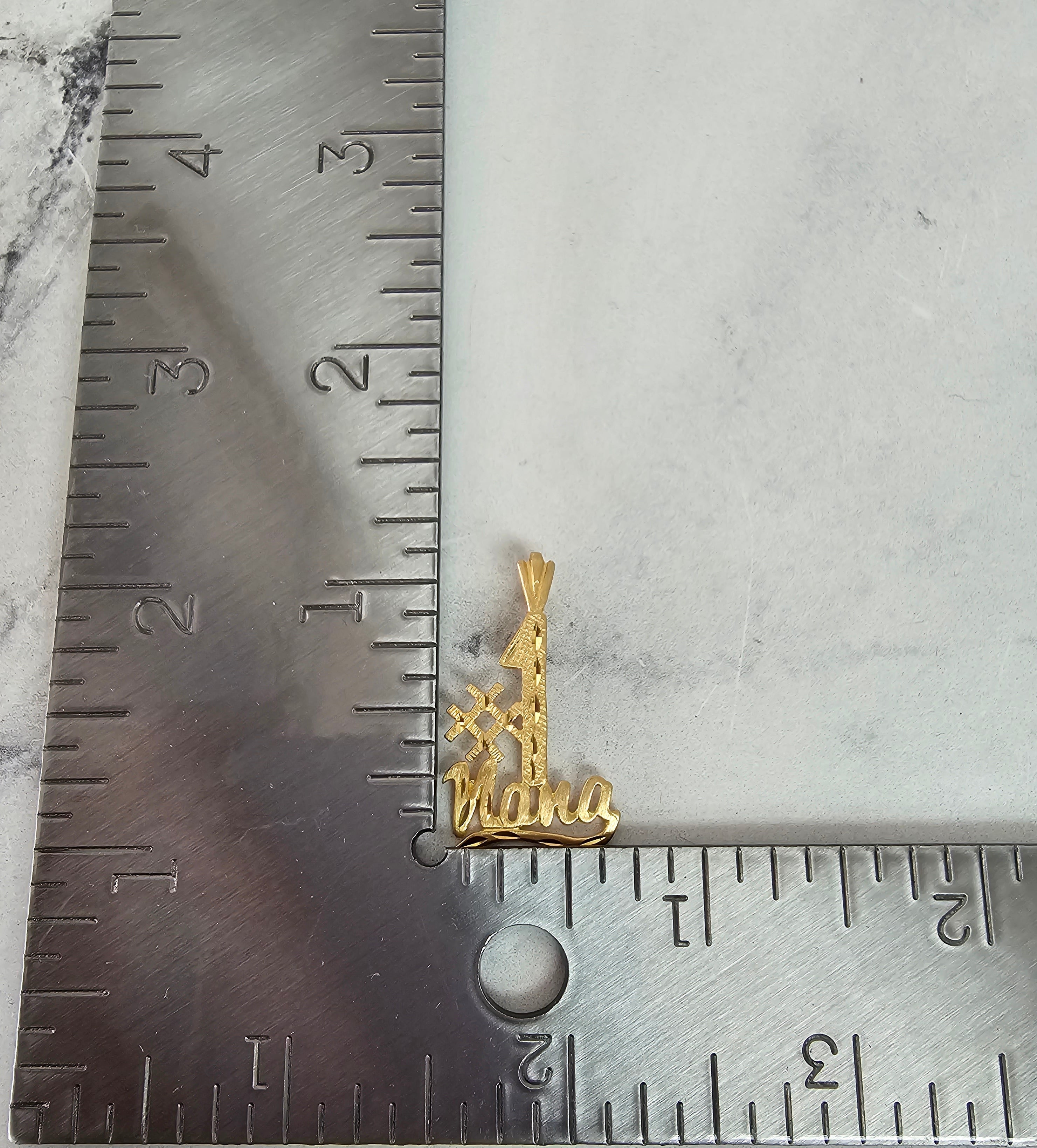 #1 Nana Charm Pendant with Diamond Cuts in 14k Yellow Gold - Perfect Gift for Mother's Day, Birthday & Anniversary Jewelry