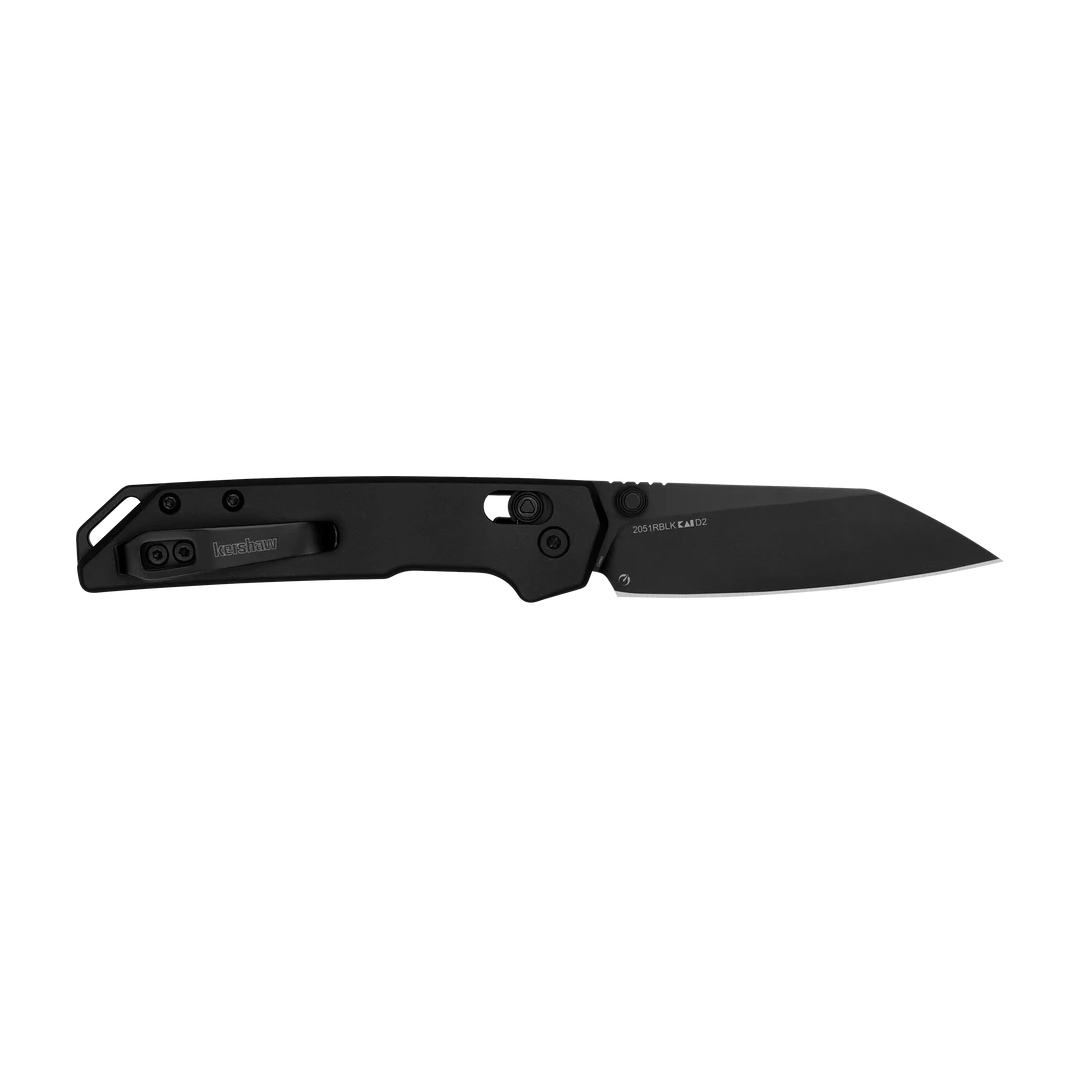 Kershaw Mini Iridium Reverse Tanto Folding Knife - Black EDC Pocket Knife for Outdoor, Camping, Hiking & Everyday Carry