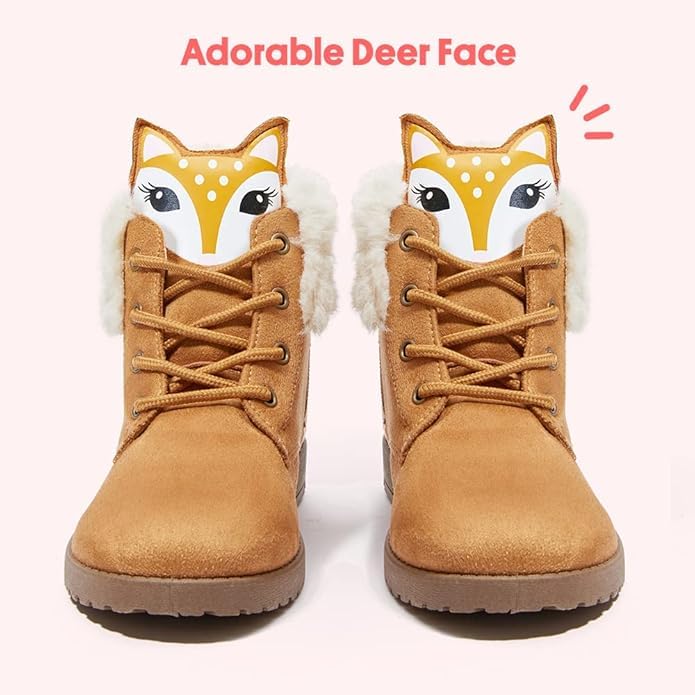 FabKids Girls Fashion Ankle Boots - Cute Combat Boots with Lace Up & Non-Slip Sole for Toddler, Little & Big Kids | Perfect for School, Playdates & Outdoor Adventures
