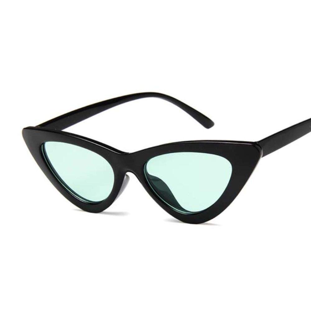 Vintage Cat Eye Sunglasses for Women - Retro Small Frame Sunglasses in Black & Green - Stylish UV Protection Eyewear for Outdoor, Beach & Fashion