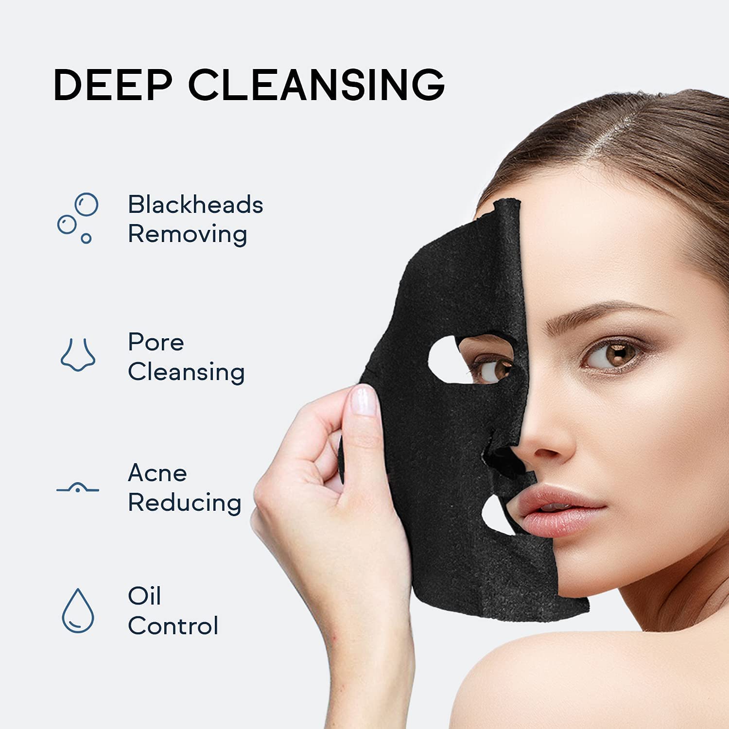 TCCO ENTERPRISE Disposable Facial Mask 10Pcs - Premium Bamboo Charcoal Sheet Compressed Mask for DIY Skincare | Super Moisturizing & Pore Cleansing | Individually Wrapped for Hygiene | Perfect for Spa, Travel & Daily Skin Care Routine