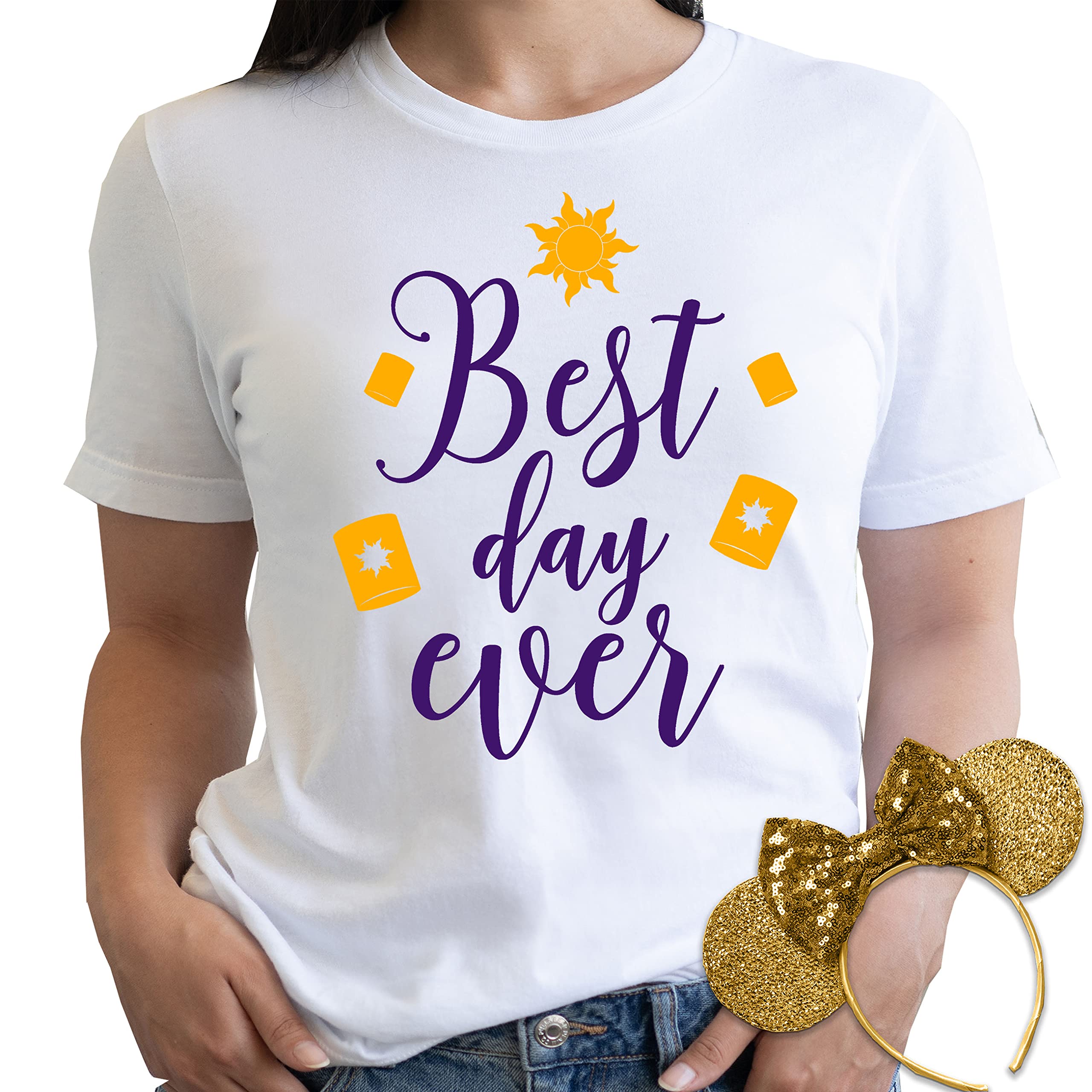 Best Day Ever Princess Shirt - Women's Fashion Vacation T-Shirt for Best Friends - Comfortable Casual Wear for Travel, Parties & Gifts (XL, Lilac)