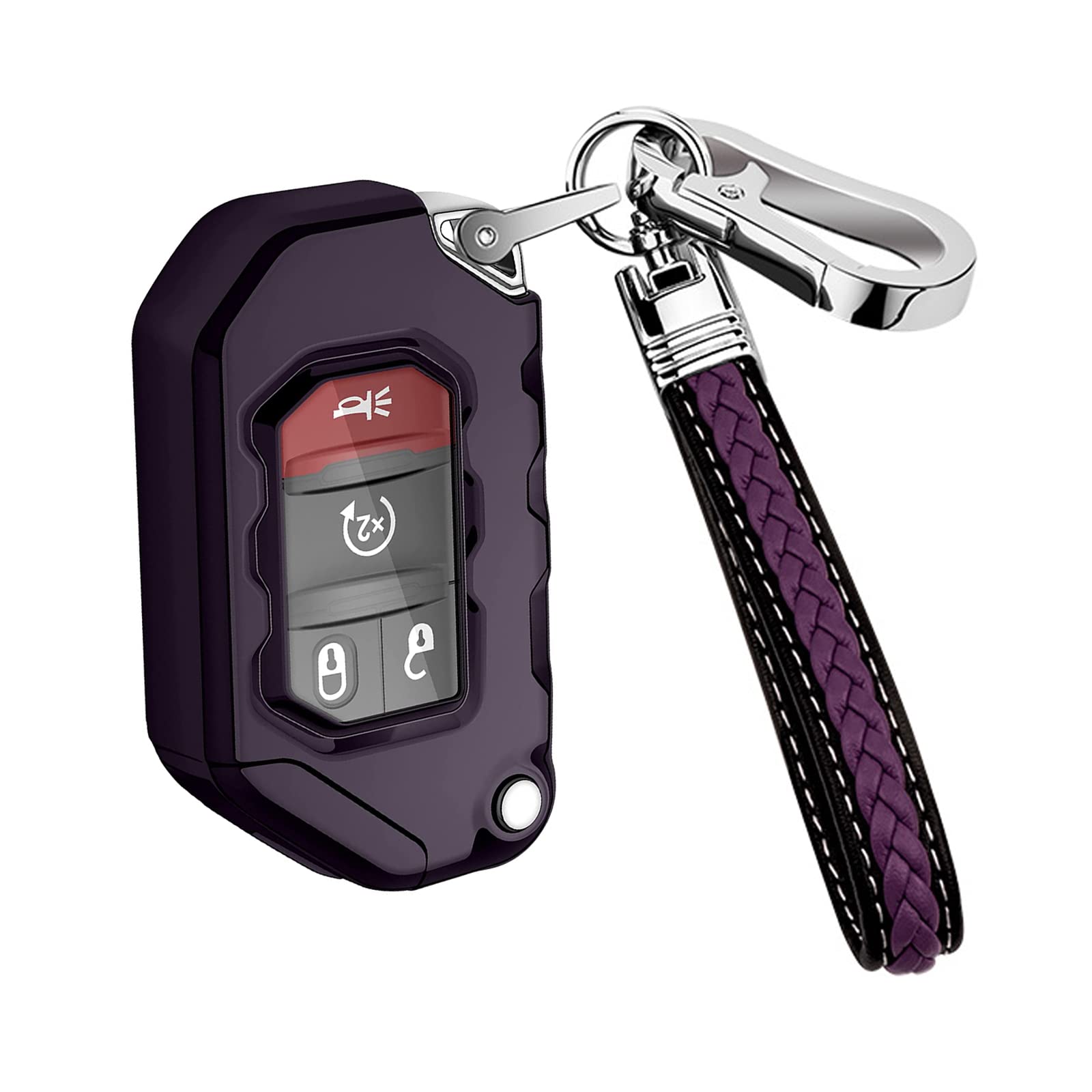 YaSeim Soft TPU Key Fob Cover Case - Compatible with 2018-2021 Jeep Gladiator JT, Wrangler JL/JLU Sahara & Rubicon Models - Durable Protective Keychain Accessory | Perfect for Off-Road Adventures, Daily Use & Key Protection