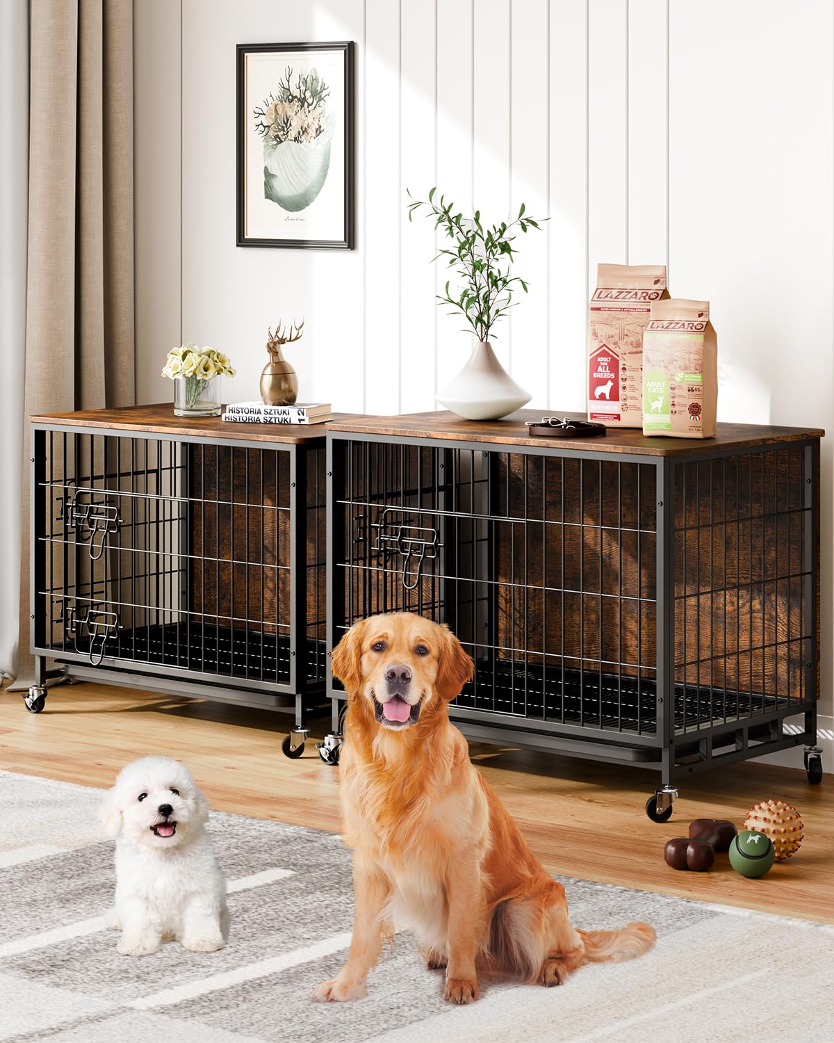 2024 Heavy-Duty Wooden Dog Crate Furniture - 27.2