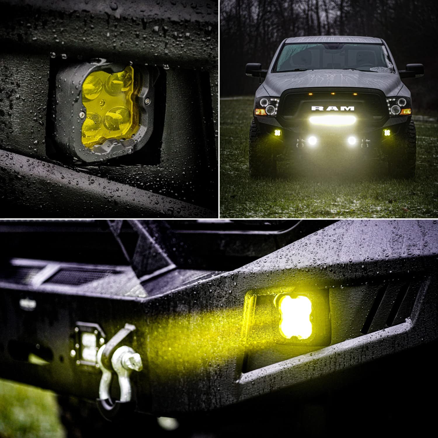 LASFIT 3 Inch Yellow LED Fog Lights - 36W Off-Road LED Pods with TIR Optics (Pair) - Perfect for Trucks, Jeeps & ATVs in Low Visibility Conditions