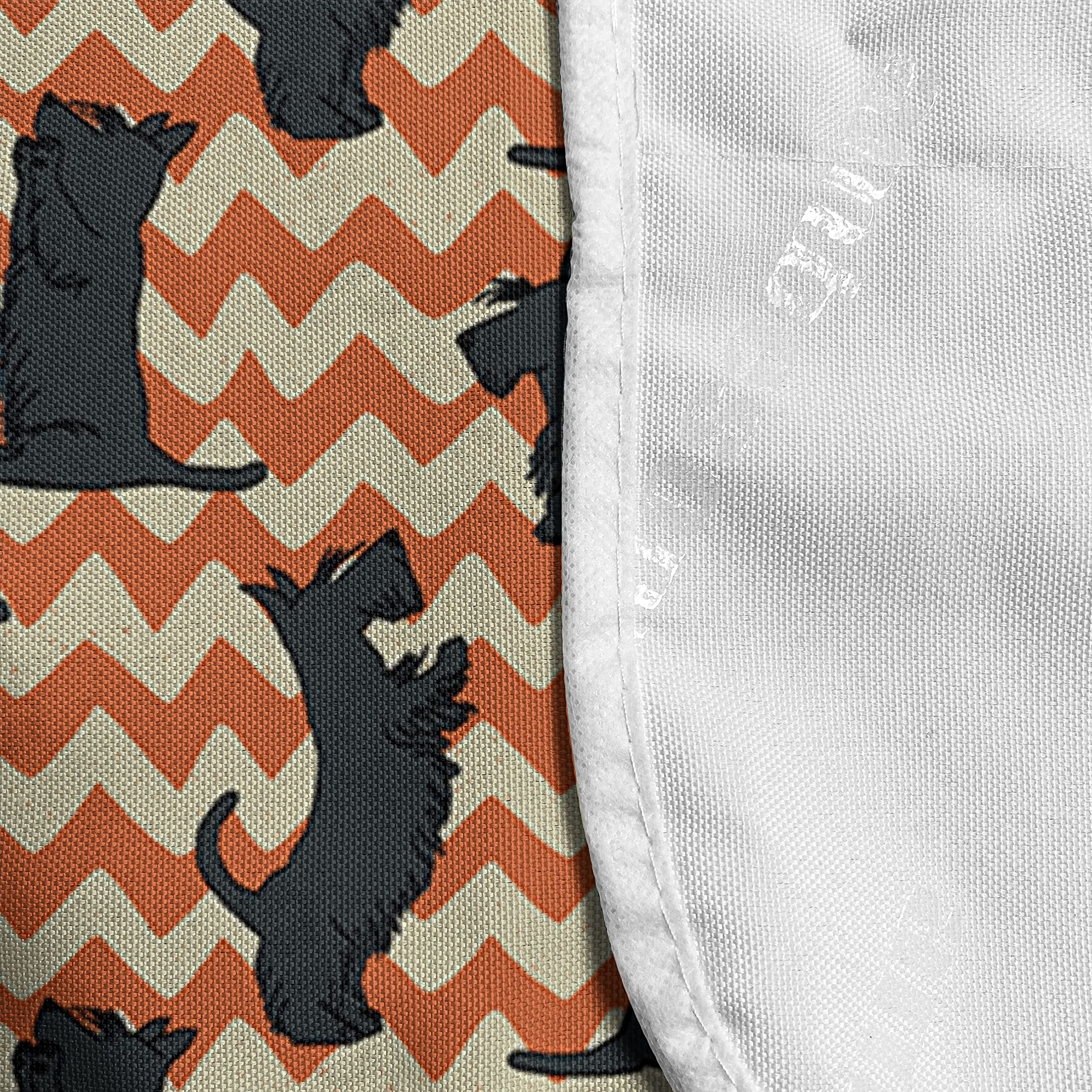 Ambesonne Scottie Dog Microwave Cover - Waterproof Kitchen Organizer with Pockets, 36x12 Inches, Dark Orange Cream - Perfect for Protecting Appliances & Storing Kitchen Utensils