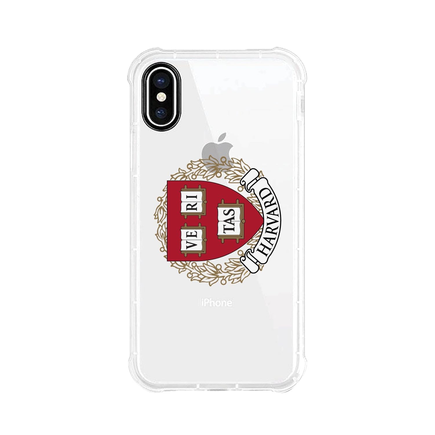 OTM Essentials Rugged Phone Case for iPhone 13 Pro Max - Shockproof Protective Cover with Reinforced Edges | Classic White Design | Harvard University Collection | Perfect for Outdoor Activities, Travel & Daily Use
