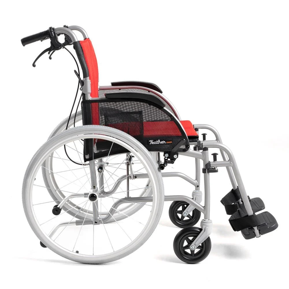 Featherweight® 13.5 lbs Lightweight Wheelchair - Ultra Portable Feather Chair for Seniors & Travel | Home Use, Outdoor Mobility & Airplane Transport
