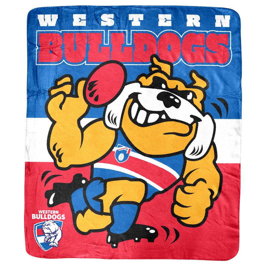 Western Bulldogs AFL Coral Fleece Blanket - Soft Team Logo Throw for Home, Office & Game Day Comfort
