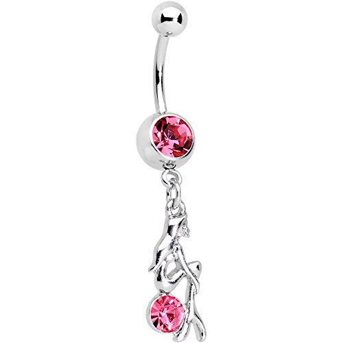 Body Candy Steel Color Accent Cannonball Mermaid Belly Ring - Stylish Belly Button Piercing Jewelry for Women, Perfect for Beach, Pool Parties & Summer Fashion