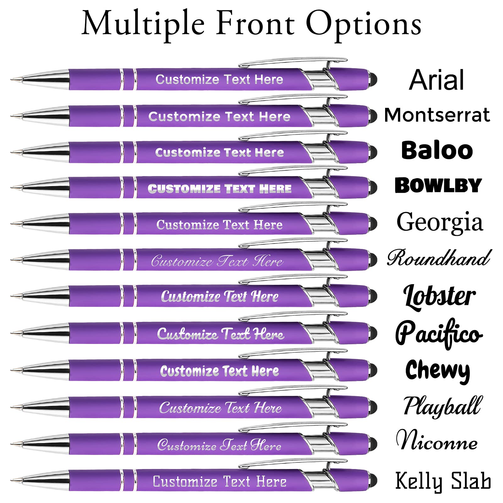 500 Custom Engraved Ballpoint Pens Bulk - Personalized with Business Name/Logo - 150 Stylus Pens (Medium Point, Black Ink, 156 Pcs) - Perfect for Corporate Gifts, Trade Shows & Promotional Events