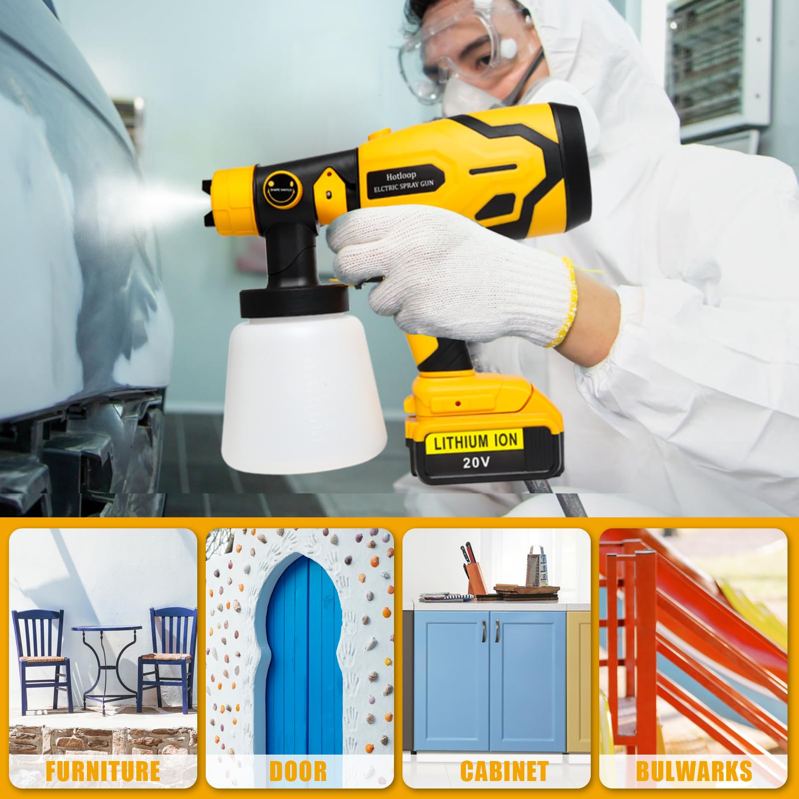 DEWALT 20V Cordless Paint Sprayer - Battery Powered for Interior & Exterior Painting - Perfect for Fence, Furniture, Cabinets, Walls - DIY Home Improvement Projects (Battery Not Included)