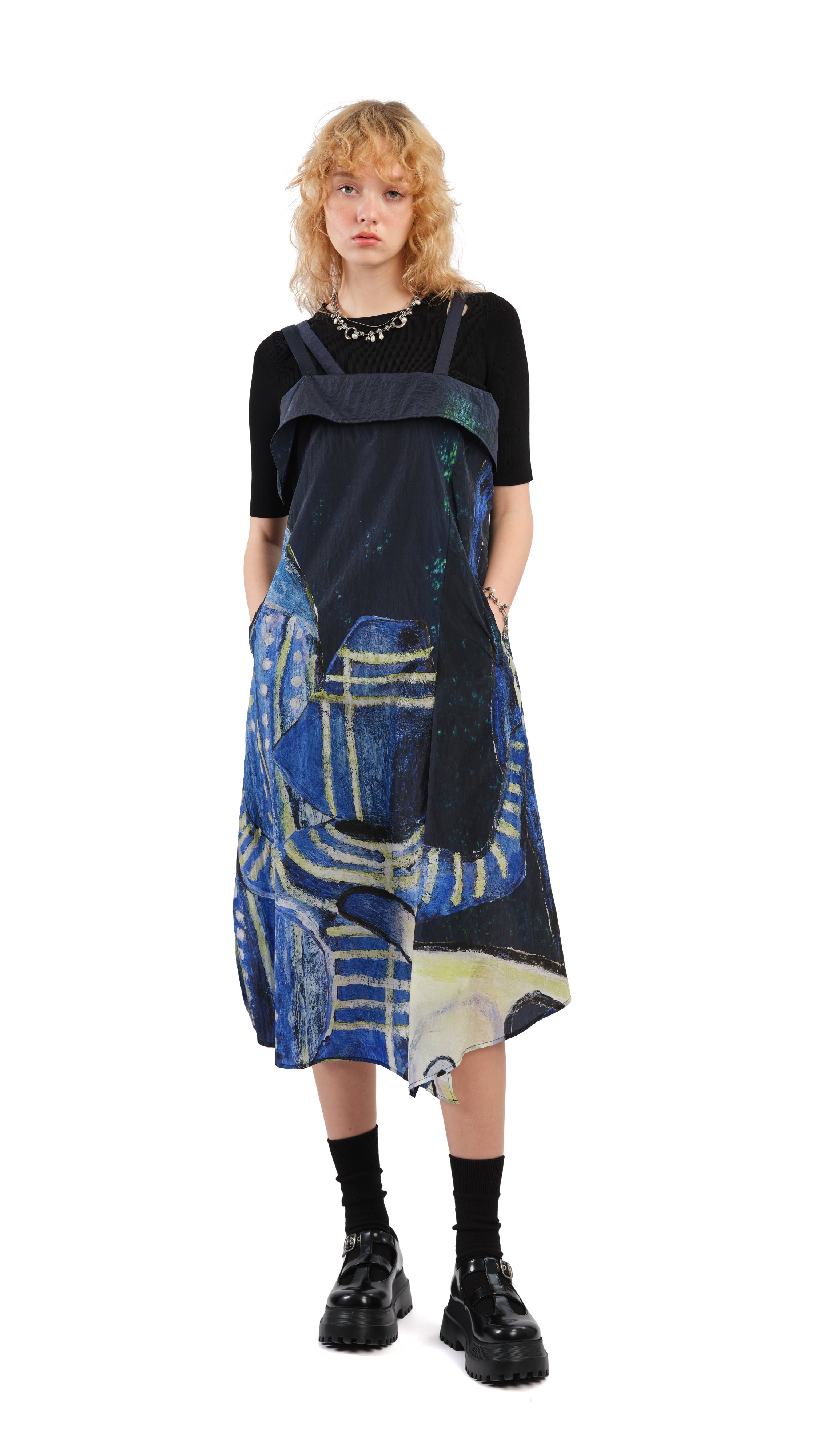 Selk'Nam Graphic Printed Cami Dress - Women's Summer Sleeveless Flowy Tank Dress for Beach, Vacation & Casual Wear