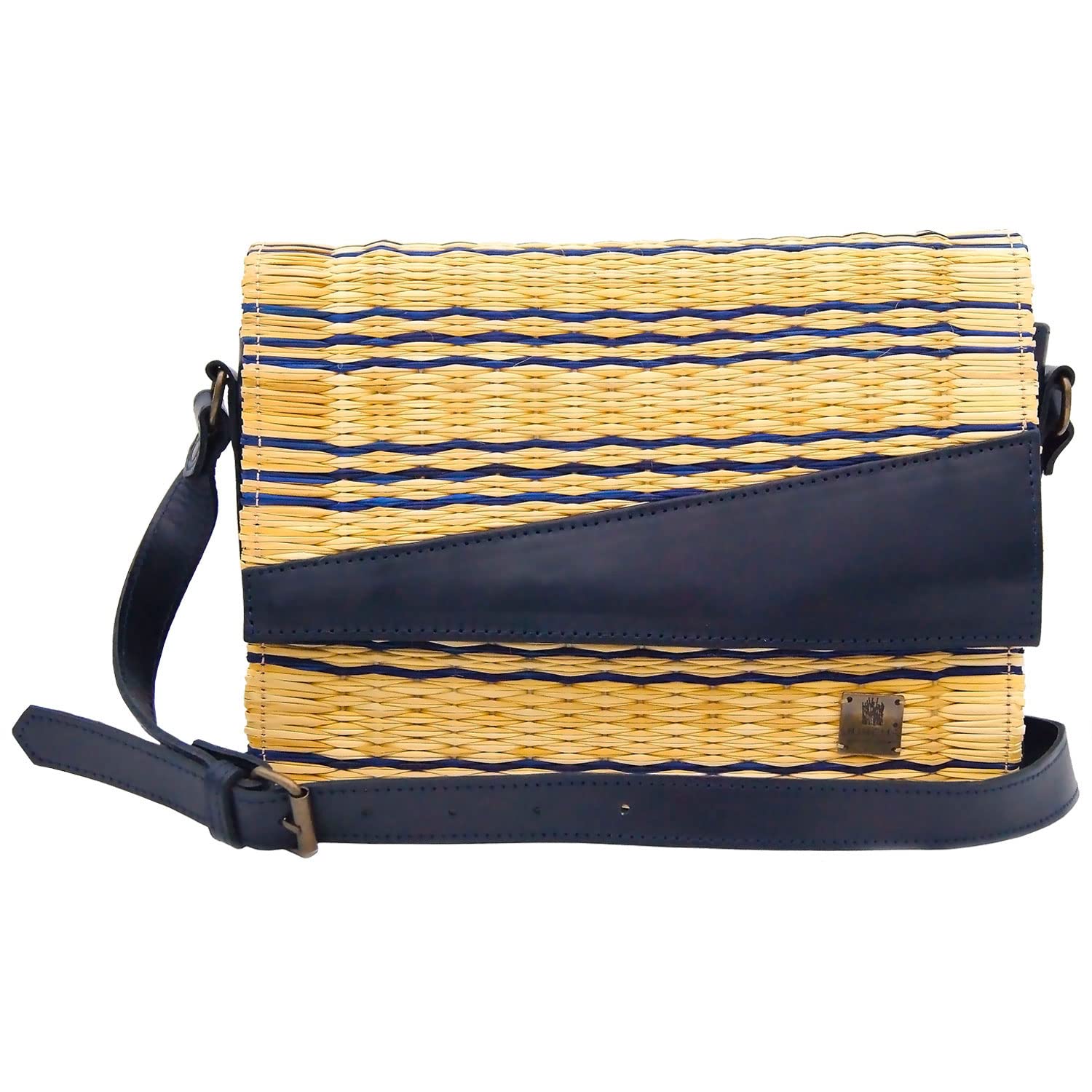 Handmade Wicker Vegan Straw Basket Bag for Women - Eco-Friendly Beach Tote & Summer Purse - Perfect for Picnics, Shopping & Vacation - Made in Portugal
