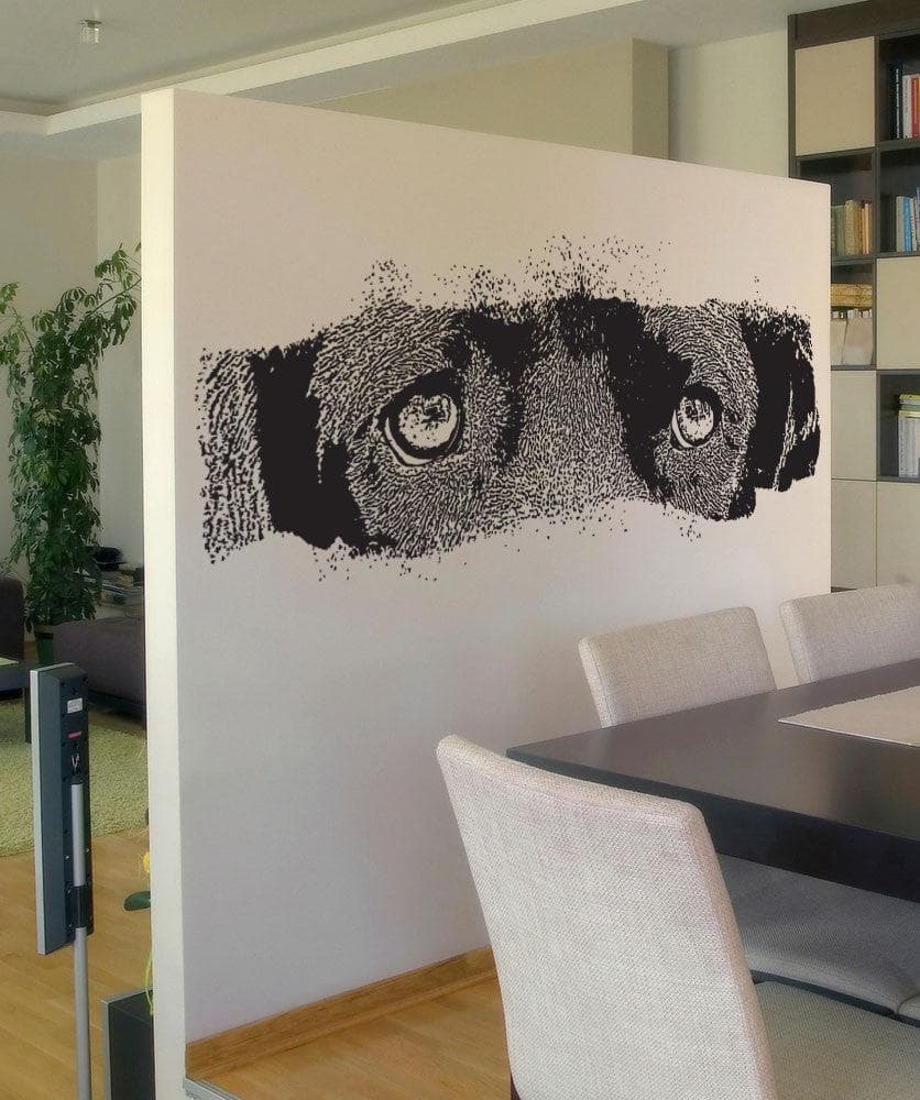 Dog Eyes Vinyl Wall Decal Sticker #5515 - Removable Home Decor for Living Room, Bedroom, Nursery