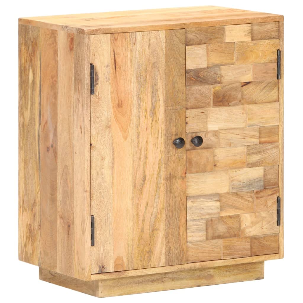 Rustic Solid Mango Wood Side Cabinet - 23.6