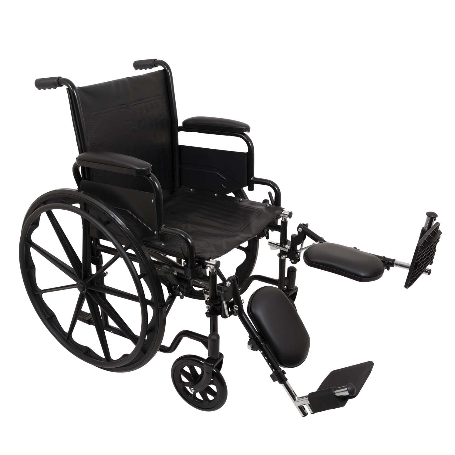 ProBasics K2 Foldable & Portable Standard Self-Propel Manual Wheelchair with Flip Back Padded Armrests - 300 lbs Weight Capacity, Black - Ideal for Home Use, Travel, and Mobility Assistance