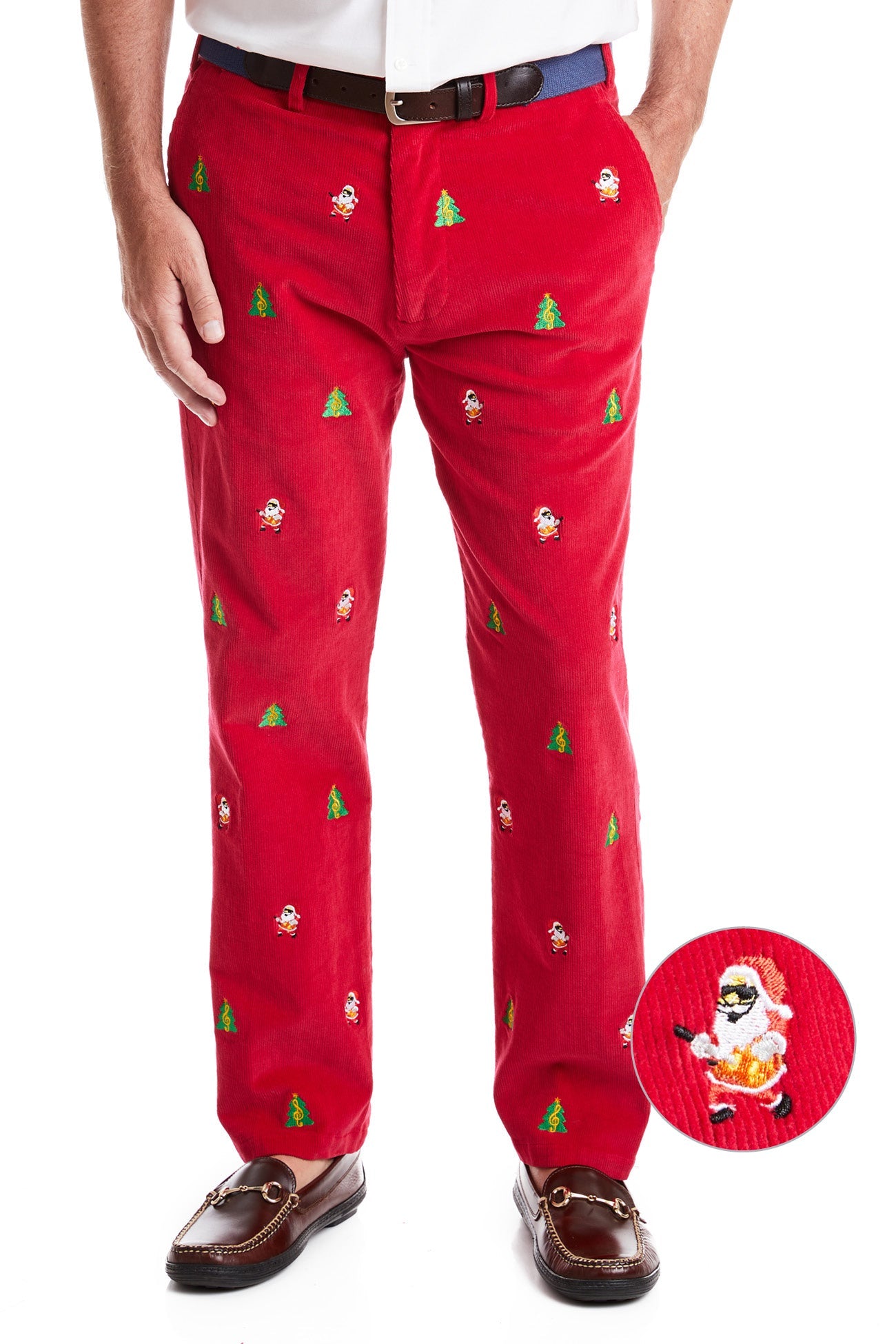 Beachcomber Corduroy Pants in Crimson Red - Stylish Christmas Holiday Outfit for Women | Perfect for Parties, Family Gatherings & Festive Events