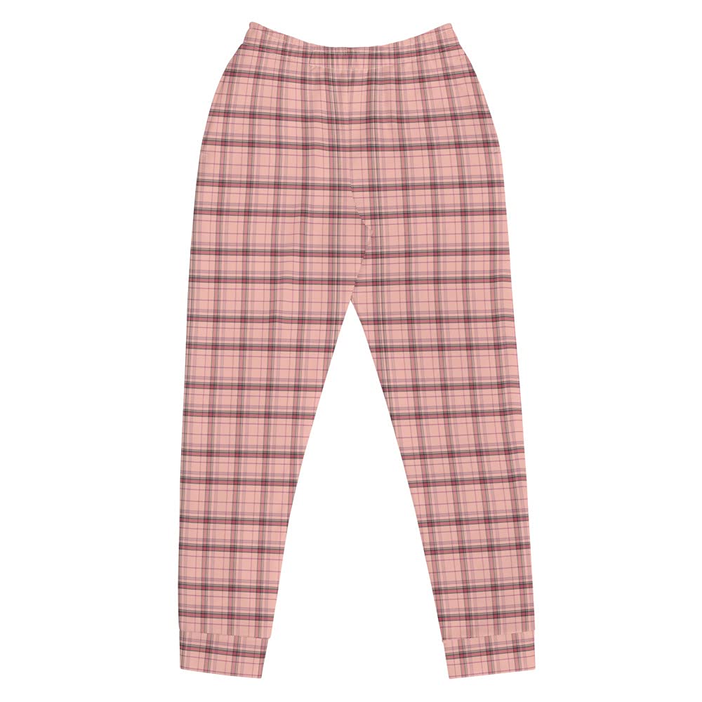 Elementologie Rose' Plaid Women's Joggers - Soft Fleece Lounge Pants for Women, Comfortable Casual Workout Pants, Perfect for Yoga, Running, Travel & Home Relaxation