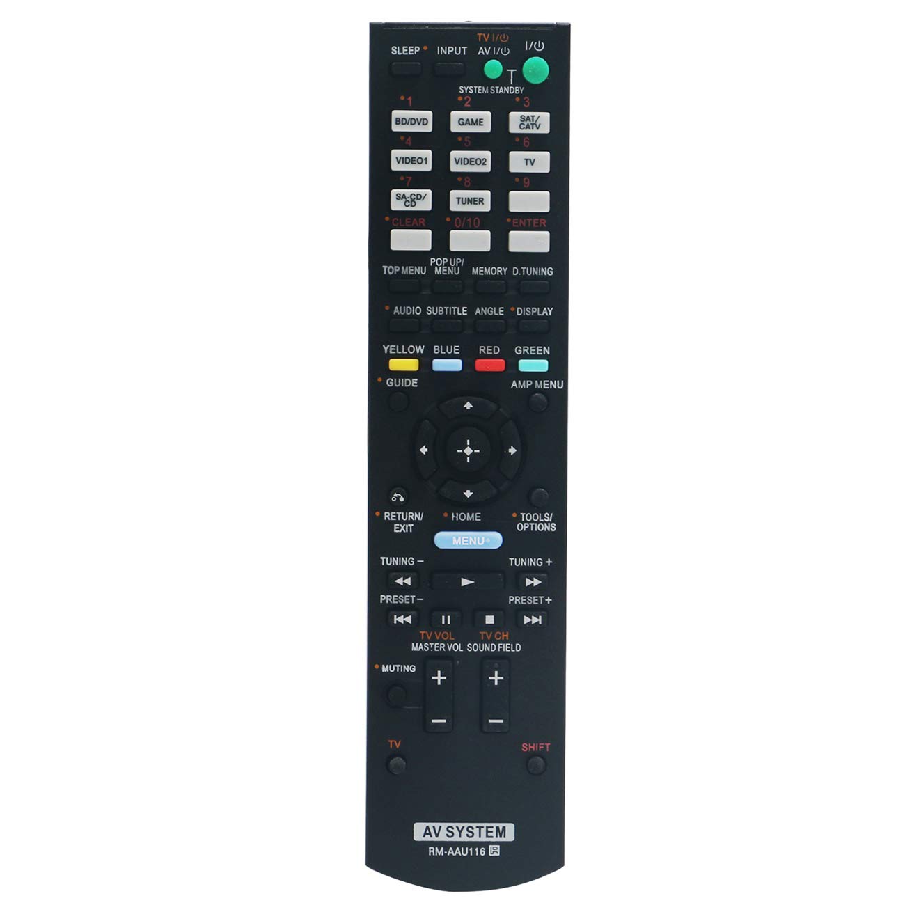 Sony AV Receiver Replacement Remote Control Compatible with STR-DH710, STR-DH520, STR-DN850, STR-DH830, STR-DH750, STR-KS470, STR-KS380, HT-DDW3500 - Universal Remote for Home Theater System & Entertainment Setup