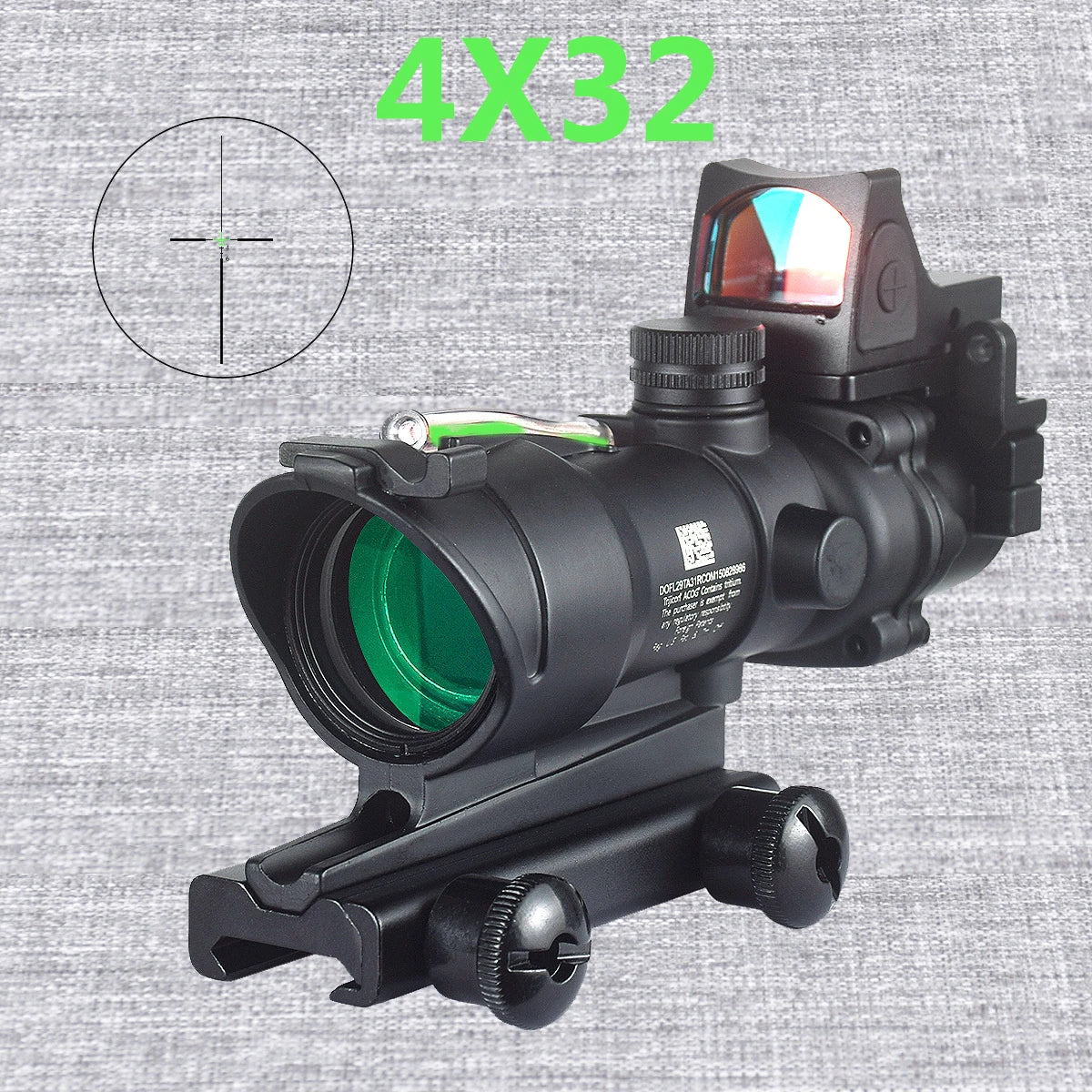 Trijicon ACOG 4X32 Rifle Scope with 4X Magnifier, Fiber Optics & Red/Green Dot - RMR Compatible Hunting Sight with Killflash Cover - Perfect for Tactical Shooting, Hunting, and Long-Range Precision