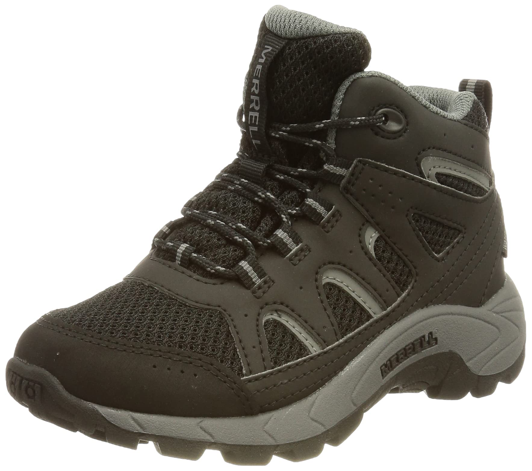 Merrell Kids Oakcreek Mid Lace Waterproof Hiking Boots for Boys & Girls - Lightweight Outdoor Shoes for Trail Walking, Camping & Mountain Adventures