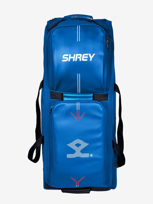 Shrey Meta 120 Wheelie Cricket Bag - Steel Blue Cricket Equipment for Travel & Practice | Durable Sports Gear for Players & Teams