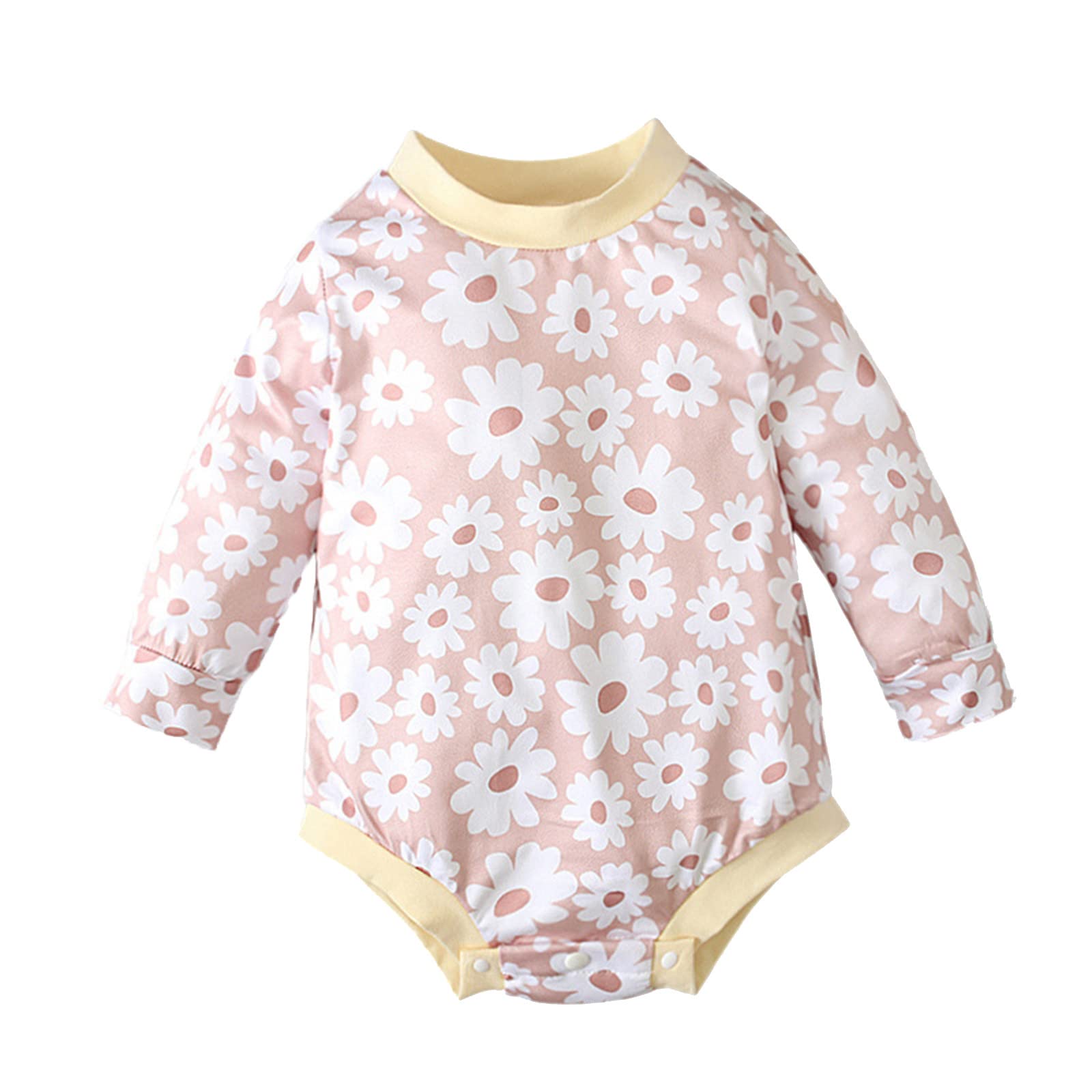 9-12 Month Baby Girl Clothes | Floral Print Long Sleeve Jumpsuit | Size 14 Toddler Outfit for Playdates & Family Photos | Soft Cotton Infant Romper for Everyday Wear