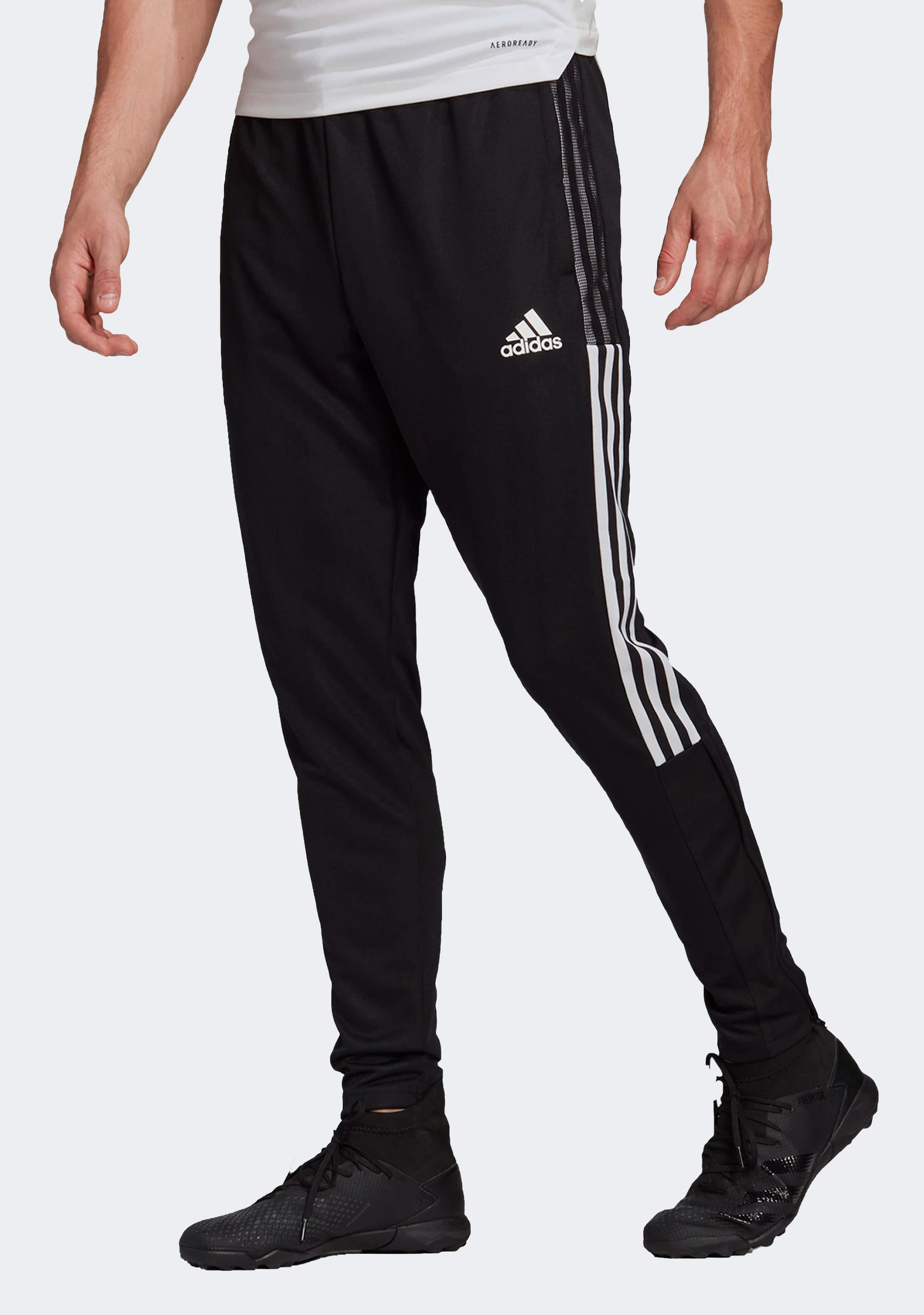 Adidas Men's Tiro 21 Training Track Pants - Black/White - Comfortable Athletic Joggers for Running, Gym Workouts & Casual Wear