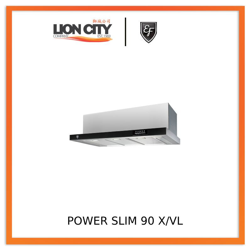 EF 90cm Built-in Stainless Steel Slimline Range Hood - POWER SLIM 90 X/VL - Modern Kitchen Ventilation for Smoke & Odor Removal