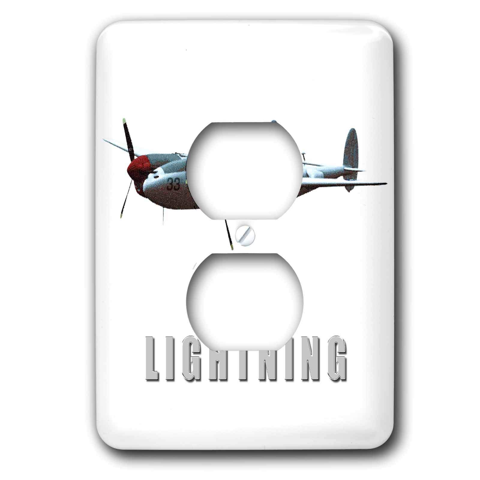 3D Rose Two Plug Outlet Cover with Lightning Aircraft Design - Child Proof Electrical Safety Cover for Home, Office & Nursery (White) | Prevent Shock & Protect Kids from Electrical Outlets