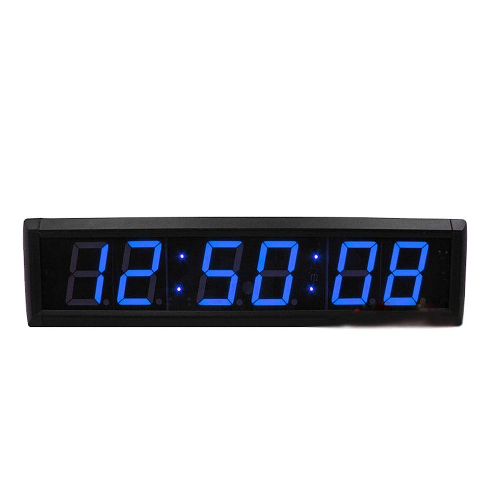 YONGYONGDE 2.3 Inch LED Interval Timer - 6 Digit Countdown Stopwatch with Remote Control for Home Gym, Fitness, Boxing, HIIT Workouts - Blue (410x100x40mm) | Commercial & Residential Use