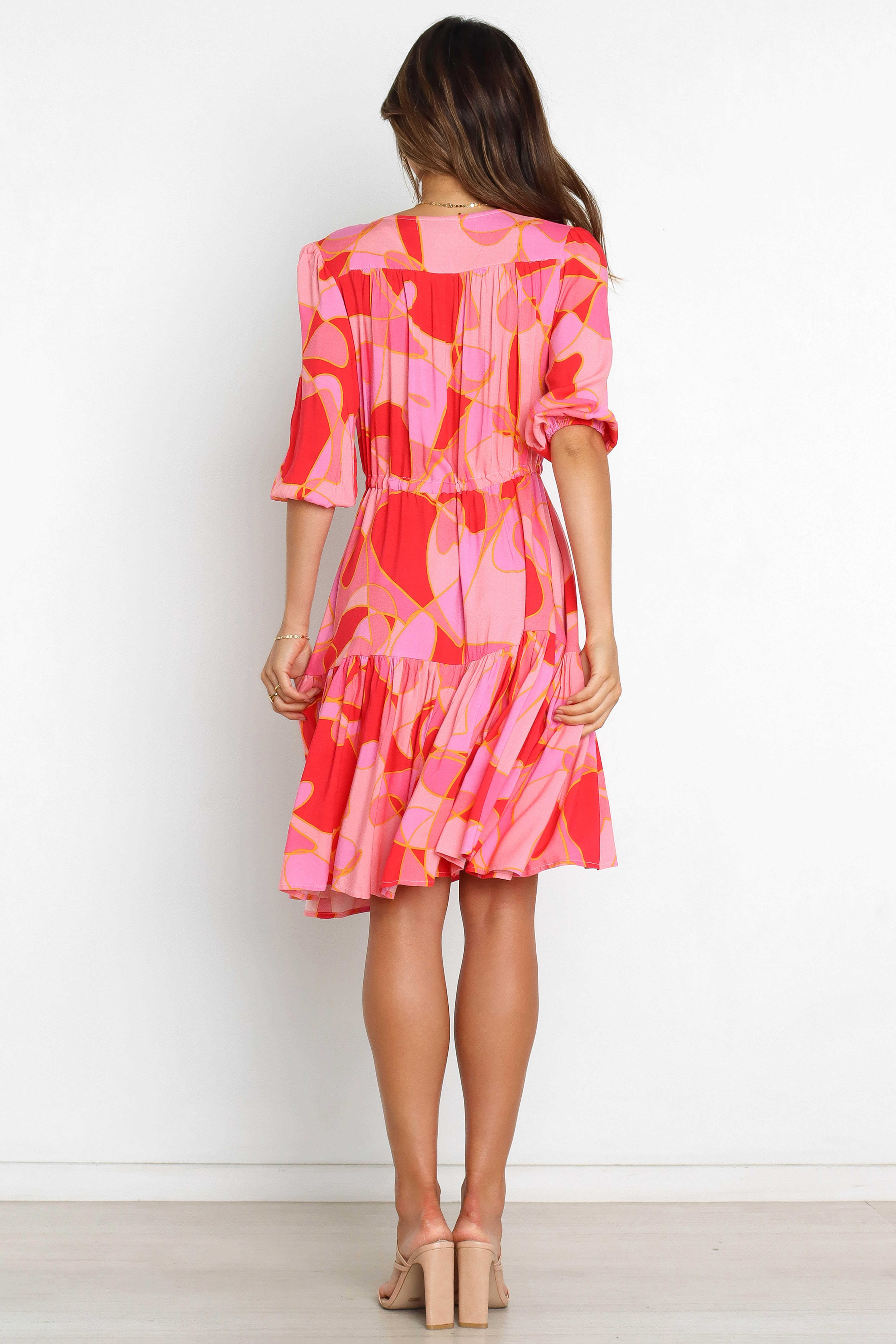 Despina Women's Pink Floral Summer Dress - Elegant & Comfortable for Casual Outings, Beach Vacations & Date Nights