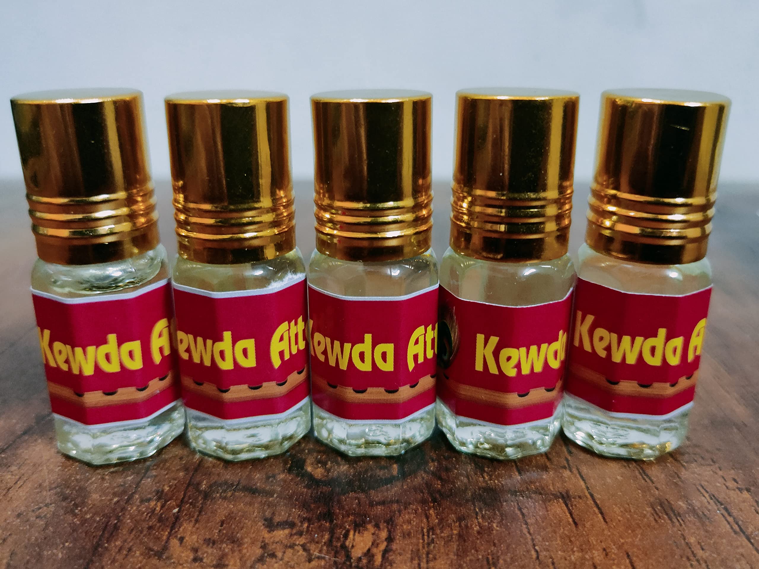 Premium Long-Lasting Kewda Attar Perfume Oil Set - 5 Bottles x 3ml (Unisex Fragrance for Men & Women) | Perfect for Daily Wear, Special Occasions & Aromatherapy