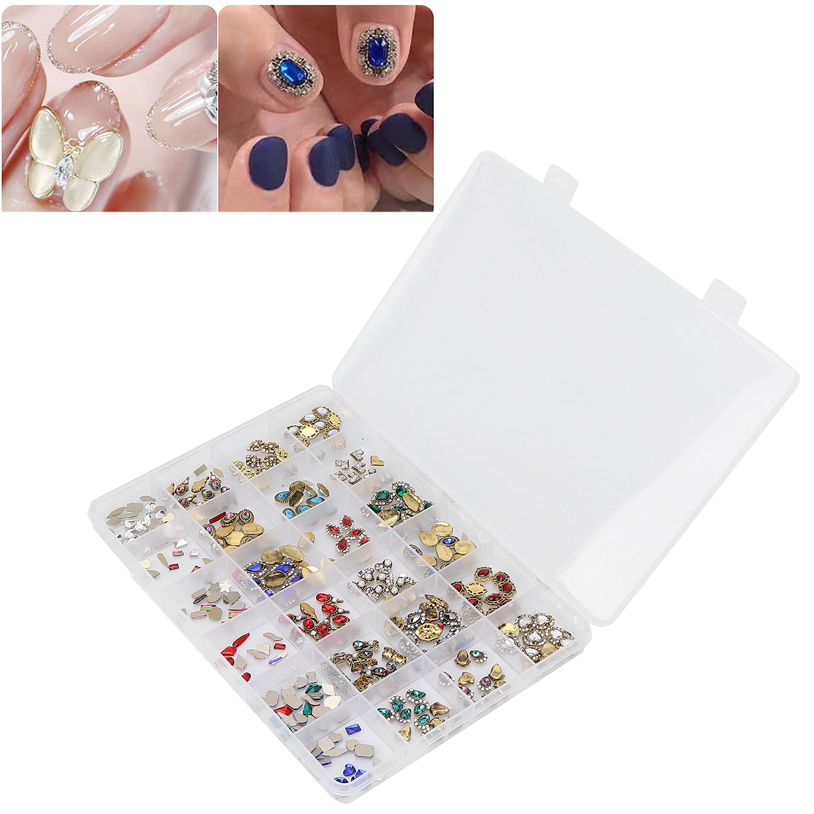 Vomeko Nail Rhinestones Set - 5000+ Gems for Nail Art, Embellishments & Nail Jewelry Accessories | Perfect for DIY Manicures, Salon Nail Designs & Party Glam Looks