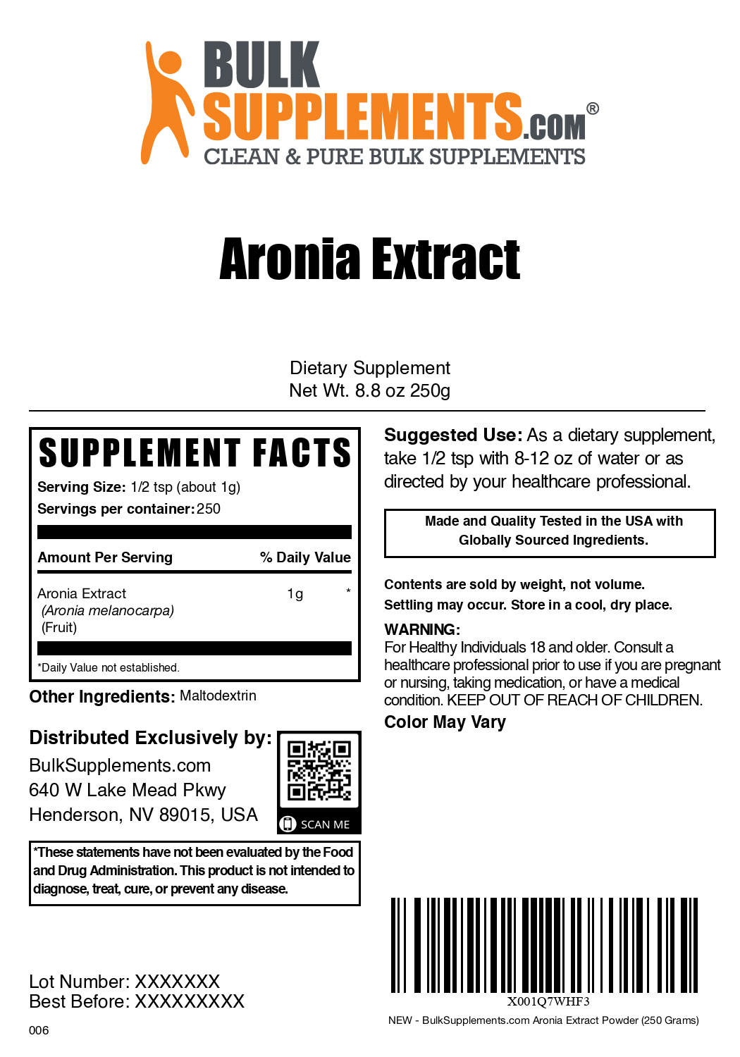 Organic Aronia Berry Extract Powder - 100% Pure & Natural Superfood Supplement for Immune Support & Antioxidant Boost - Perfect for Smoothies, Baking & Wellness Drinks