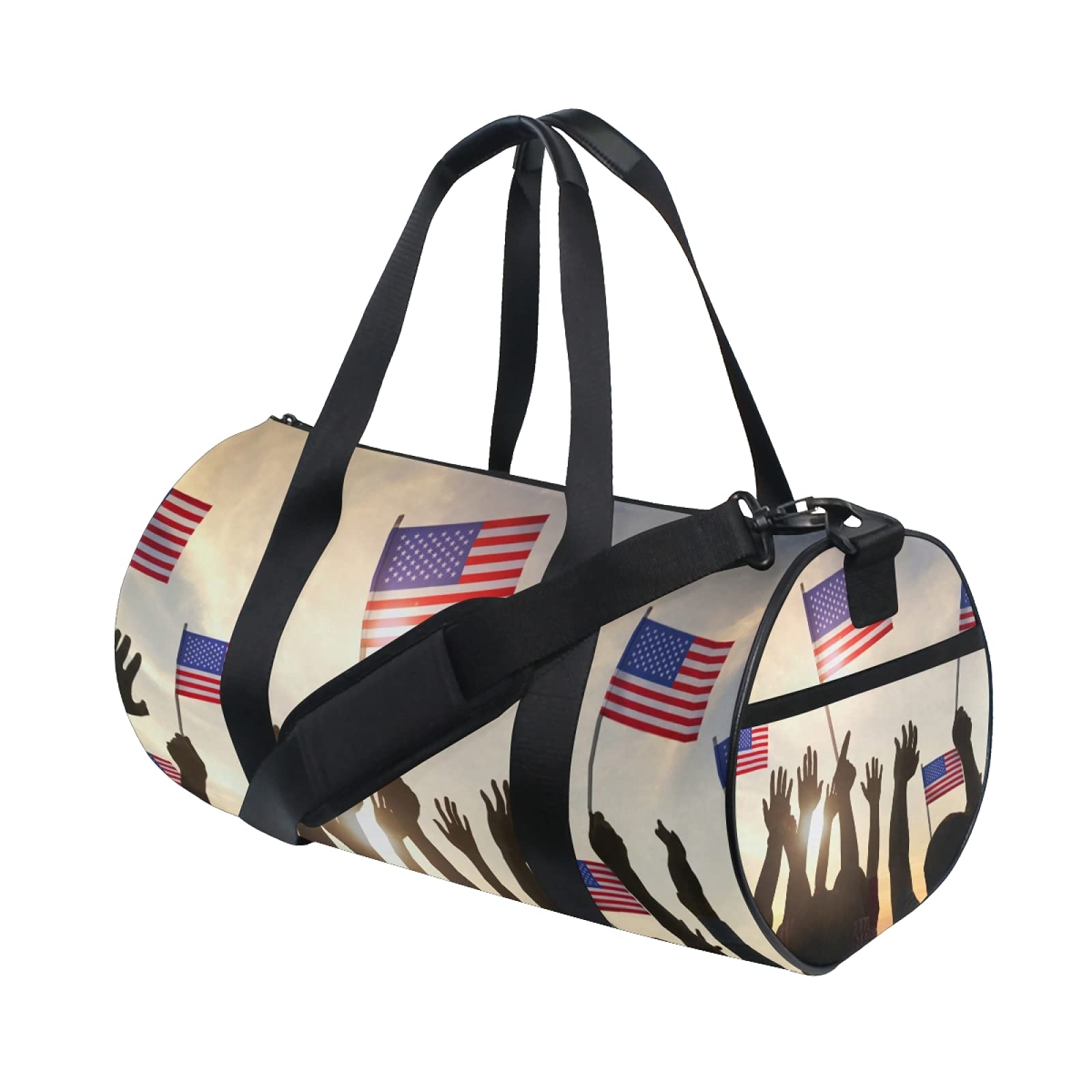 Patriotic USA Flag Gym Bag - Durable Canvas Sports & Travel Duffle Bag for Men & Women - Perfect for Workouts, Travel & Outdoor Adventures