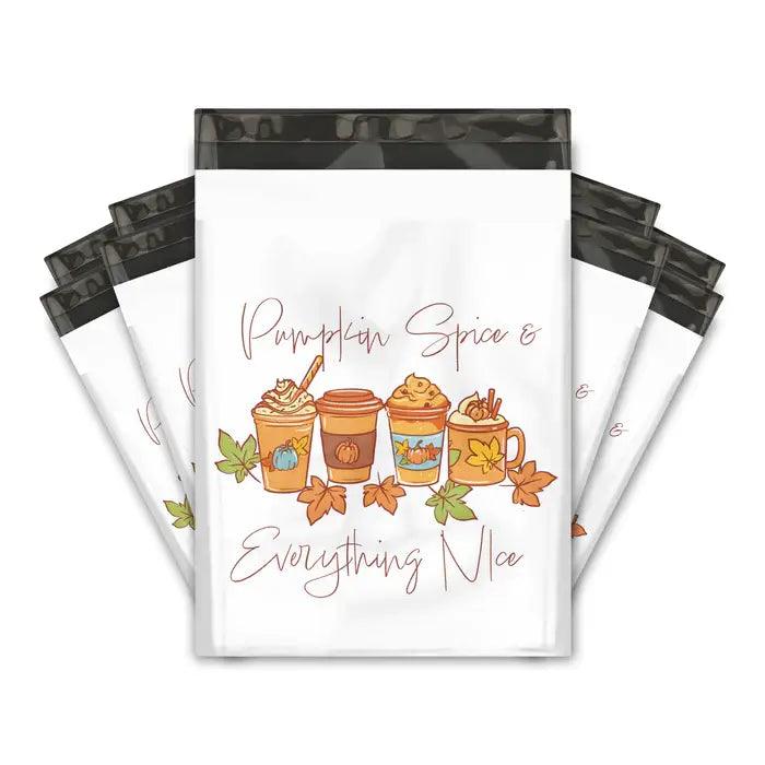 10x13 Premium Printed Poly Mailers - Thanks a Latte Designer Shipping Envelopes | Eco-Friendly Mailing Bags for Ecommerce, Subscription Boxes & Small Business Shipping