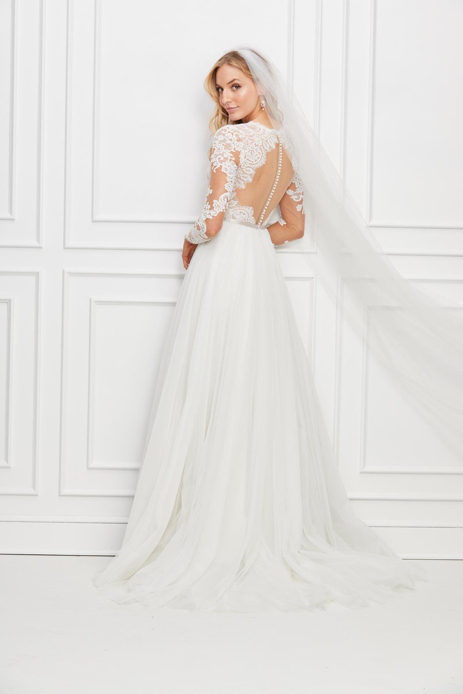 Wtoo Camden 13701 Lace Wedding Dress with Long Sleeves - Elegant A-Line Bridal Gown for Church Ceremony & Formal Wedding Reception