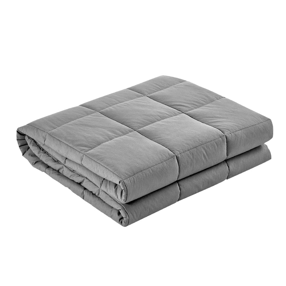 7KG Weighted Gravity Blanket for Adults - Soft Microfiber, Light Grey - Promotes Relaxation & Calm for Stress Relief, Anxiety, and Better Sleep - Perfect for Bedroom, Meditation, and Therapy Use