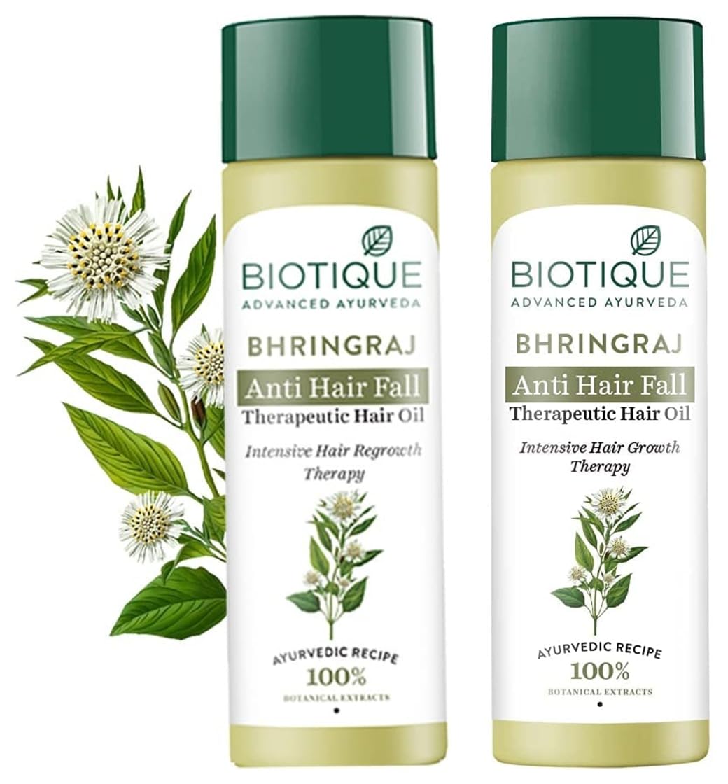 Biotique Therapeutic Oil for Hair & Skin Care - 200ml & 120ml Bottles - Natural Ayurvedic Treatment for Dryness, Dandruff & Scalp Health - Perfect for Daily Massage & Nighttime Hair Routine