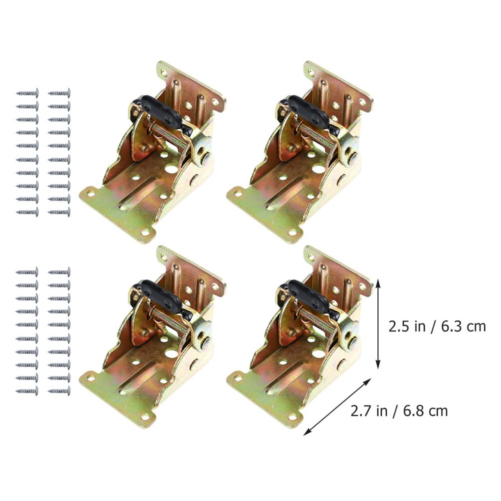 DOITOOL 4-Pack 90 Degree Table Leg Hinges - Heavy Duty Right Angle Folding Brackets for L-Shaped Tables, Foldable Coffee Tables & Steel Shelves - Perfect for Home Office, Kitchen Islands & DIY Furniture Projects