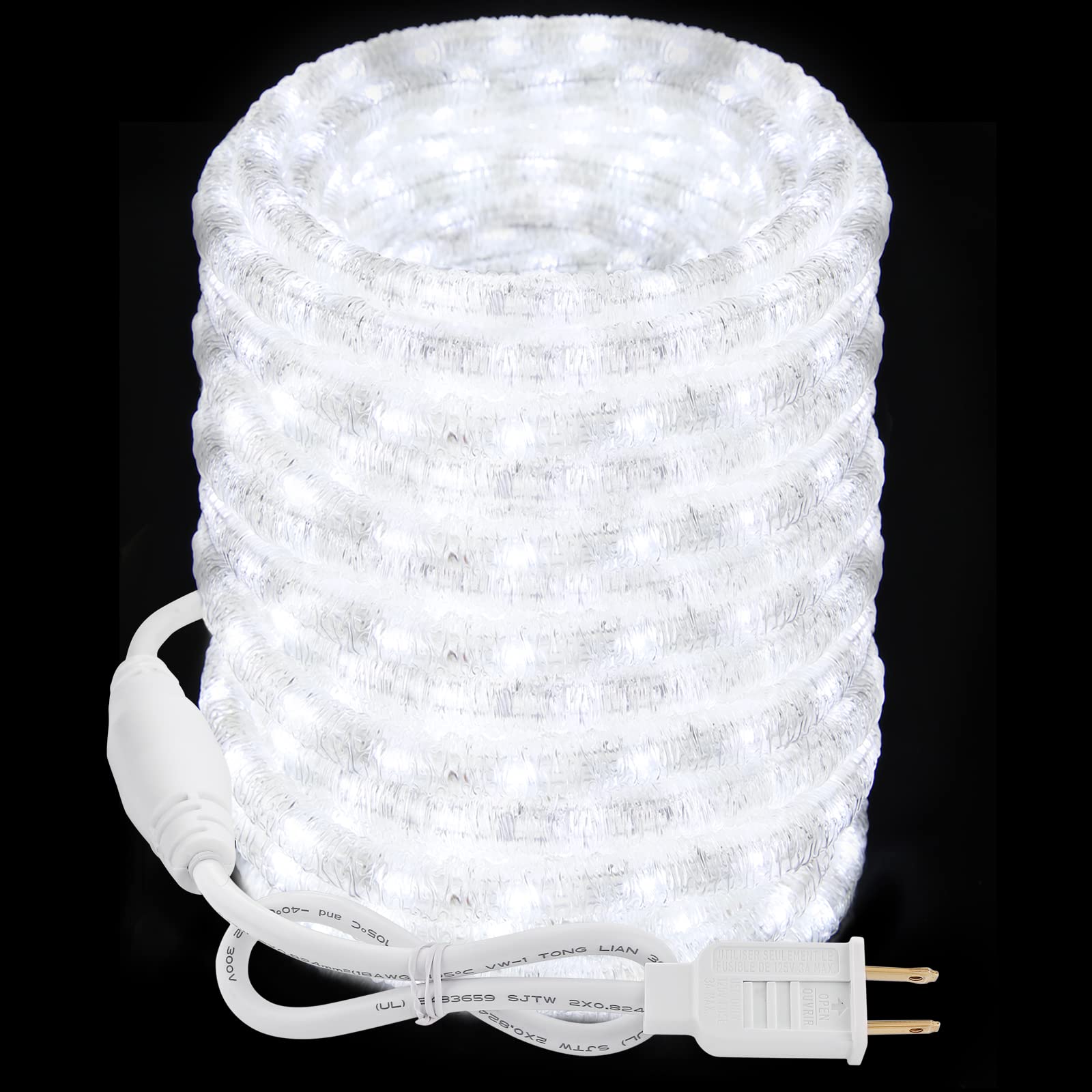Brizled 18ft 180 LED Cool White Rope Lights - Waterproof Indoor/Outdoor Connectable Tube Lights for Christmas, Bedroom, Garden, Patio & Party Decor - Perfect for Tree Wrapping, Pathway Lighting & Holiday Displays